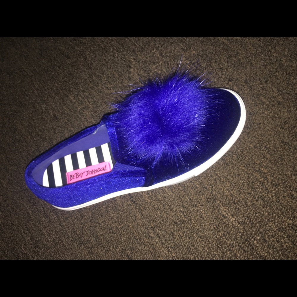 Blue Betsey Johnson slip ons